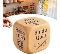 Quilter's Dice - Handmade Wooden Decision Dice with 6 Engraved Quilting Tasks, Creative Tool for Quilting Projects, DIY Sewing Enthusiasts, Roll Your Next Creative Move (1 Pcs)