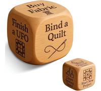 Quilter's Dice, Handmade Wooden Decision Dice with 6 Engraved Sewing Tasks - Creative Fun Gift for Quilters, Sewists & Craft Lovers to Spark Inspiration and Overcome Quilting Blocks (2Pcs)