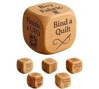 Quilters Dice, Handmade Wooden Quilting Decision Dice, Fun Practical Prompts Tool, Sewing Decision Dices/Embroidery/Knitting/Baking Activity for Difficulty in Choosing (1pcsA)