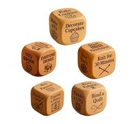 Quilters Dice, Handmade Wooden Quilting Decision Dice, Fun Practical Prompts Tool, Sewing Decision Dices/Embroidery/Knitting/Baking Activity for Difficulty in Choosing (5pcs)