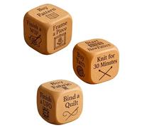 Quilters Dice, Handmade Wooden Quilting Decision Dice, Fun Practical Prompts Tool, Sewing Decision Dices/Embroidery/Knitting/Baking Activity for Difficulty in Choosing (3pcsA)