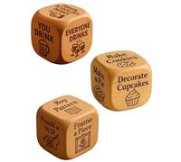 Quilters Dice, Handmade Wooden Quilting Decision Dice, Fun Practical Prompts Tool, Sewing Decision Dices/Embroidery/Knitting/Baking Activity for Difficulty in Choosing (3pcsB)
