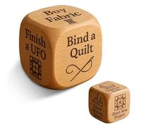 Quilter's Dice, Handmade Wooden Quilting Decision Dice with 6 Engraved Sewing Tasks, Improve Efficiency and Break Procrastination, Can Be a Unique Gift for Sewing and Patchwork Lovers