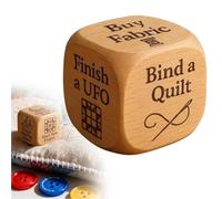 Quilter's Dice, Roll Your Next Creative Move, 6 Sided Handmade Wooden Quilter’s Decision Dice, Creative Sewing Decision Dices,6 Sided Engraved Decisions Dices with Engraved Quilting Tasks (1Pcs)