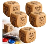 Quilter's Dice, Roll Your Next Creative Move, 6 Sided Handmade Wooden Quilter’s Decision Dice, Creative Sewing Decision Dices,6 Sided Engraved Decisions Dices with Engraved Quilting Tasks (5Pcs)