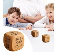 Quilter's Dice, Wooden Decision Dice with 6 Engraved Quilting Tasks, Enthusiasts, Creative Tool for Quilting Projects, Handmade Fun Sewing Gift for Quilters, Sewists & Craft Lovers