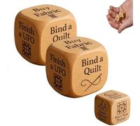 Quilter's Dice, Wooden Decision Dice with 6 Engraved Quilting Tasks, Fun Practical Tool, Handmade Fun Sewing Gift, for Quilters, Sewists & Craft Lovers (2pcs)