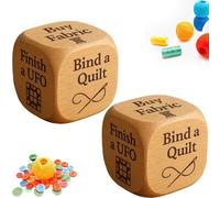 Quilter's Dice Wooden Decision Dice with 6 Engraved Quilting Tasks Fun Sewing Tool A Suitable for DIY Sewing Enthusiasts