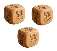 Quilter's Dice, Wooden Decision Dice with 6 Engraved Quilting Tasks, Handmade Engraved Sewing Gift, Fun Sewing Tool for Quilters & Crafters, A Suitable for DIY Sewing Enthusiasts (3pcs)