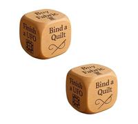 Quilter's Dice, Wooden Decision Dice with 6 Engraved Quilting Tasks, Handmade Engraved Sewing Gift, Fun Sewing Tool for Quilters & Crafters, A Suitable for DIY Sewing Enthusiasts (2pcs)
