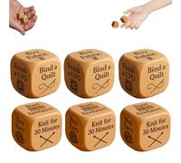 Quilter's Dice, Wooden Decision Dice With 6 Engraved Quilting Tasks, Handmade Wooden Quilting Decision Dices For Sewing Enthusiasts Fun Gift (6 PC)