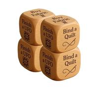 Quilter's Dice Wooden Quilting, 6 Sided Handmade Wooden Quilting Decision Dice, with Quiltings Tasks, Engraved Craft Dices, for Sewing Craft Lovers(4PCS)