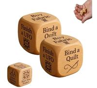 Quilter's Dice, Wooden Sewing Decision Dice with 6 Engraved Quilting Tasks, Handmade Fun Sewing Gift for Quilters, Sewists & Craft Lovers (2pcs)
