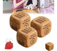 Quilter's Dice, Wooden Sewing Decision Dice with 6 Engraved Quilting Tasks, Handmade Laser Engraved Craft Die, Fun Sewing Gift for Quilters, Sewists & Craft Lovers