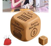 Quilter's Dice, Wooden Sewing Decision Dice with 6 Engraved Quilting Tasks, Handmade Laser Engraved Craft Die, Fun Sewing Gift for Quilters, Sewists & Craft Lovers