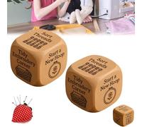 Quilter's Dice, Wooden Sewing Decision Dice with 6 Engraved Quilting Tasks, Handmade Laser Engraved Craft Die, Fun Sewing Gift for Quilters, Sewists & Craft Lovers