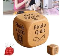 Quilter's Dice, Wooden Sewing Decision Dice with 6 Engraved Quilting Tasks, Handmade Laser Engraved Craft Die, Fun Sewing Gift for Quilters, Sewists & Craft Lovers
