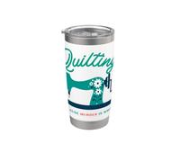 Quilting Because Murder is Wrong Funny Quilting Stainless Steel Insulated Tumbler