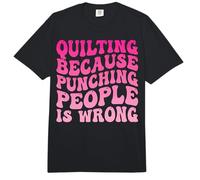 Quilting Because Punching People is Wrong Comfort Colors Adult Heavyweight T-Shirt