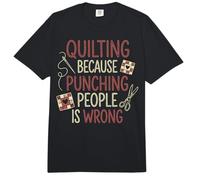 Quilting Because Punching People is Wrong Comfort Colors Adult Heavyweight T-Shirt