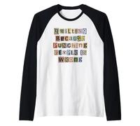 Quilting Because Punching People is Wrong Raglan Baseball Tee