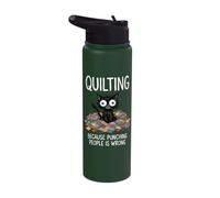 Quilting Because Punching People is Wrong Stainless Steel Insulated Water Bottle