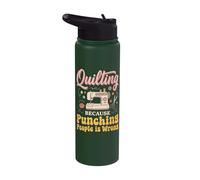 Quilting Because Punching People is Wrong Stainless Steel Insulated Water Bottle