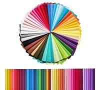 Quilting Fabric, 50 Pcs Fat Quarter Fabric Bundles Solid Colors Pure Cotton (25cm×25cm)