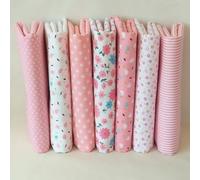 Quilting Fabric Squares 25cm 7pcs for Crafts(Pink) | Precise 25cm size, approx 9.8 inches, ready-to-use squares, saves cutting time, great for patchwork