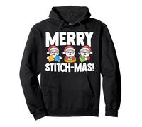 Quilting Fun Tee Merry Stitchmas Christmas Santa Crafter Pullover Hoodie