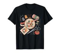 Quilting Grandma Log Cabin Block Pattern Grandmother Legacy T-Shirt