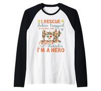 Quilting Hero Funny Sewing Fabric Rescue Design Raglan Baseball Tee