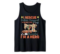 Quilting Hero Funny Sewing Fabric Rescue Design Tank Top