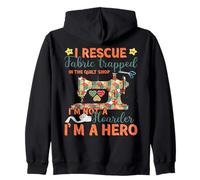 Quilting Hero Funny Sewing Fabric Rescue Design Zip Hoodie