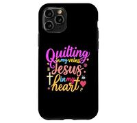 Quilting In My Veins Jesus In My Heart Bible Quilter Sewing Case for iPhone 11 Pro