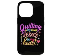 Quilting In My Veins Jesus In My Heart Bible Quilter Sewing Case for iPhone 13 Pro