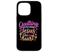 Quilting In My Veins Jesus In My Heart Bible Quilter Sewing Case for iPhone 14 Pro Max