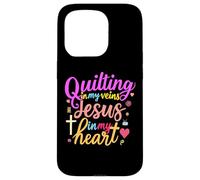 Quilting In My Veins Jesus In My Heart Bible Quilter Sewing Case for iPhone 15 Pro