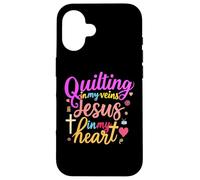 Quilting In My Veins Jesus In My Heart Bible Quilter Sewing Case for iPhone 16