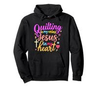 Quilting In My Veins Jesus In My Heart Bible Quilter Sewing Pullover Hoodie