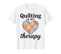 Quilting is My Therapy Heart Patchwork Funny Quilter T-Shirt