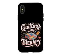 Quilting Is My Therapy Quilter Sewing Patchwork Fabric Case for iPhone X/XS