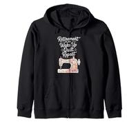Quilting Lover Sewing Machine Retirement Knitting Quilter Zip Hoodie