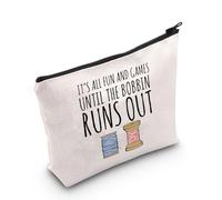 Quilting Makeup Bag Quilt Lover Gifts It's All Fun and Games Until The Bobbin Runs Out Quilter Gift (RunsOut UK)