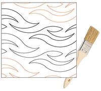 Quilting Pantographs Pattern Paper Roll - for Longarm Quilting Machines | Easy Water Waves Design Quilt Pantograph | Set Includes Long Arm Quilters Sewing Machine Rails and Tracks Cleaning Brush