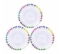 Quilting Pins Sewing Scarf Hijab Pearlized Straight Pins Colorful Head Fabric Cover Loose Pins Dressmaking DIY Art Craft Flower Decoration(3Pack)