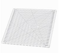 Quilting Ruler, 12.5" x 12.5" Slotted Acrylic Ruler for Quilting and Sewing, Precise Fabric Cutting with 24pcs Non-Slip Silicone Grips, White & Black