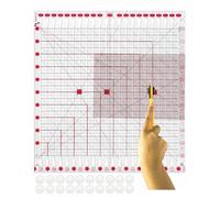 Quilting Ruler for Precise Fabric Cutting 11.5" x 10.5" Quilt Rulers Quilting Sewing Tools Slotted Rulers for Accurate Measurements and Easy Cutting Fabrics Pink