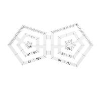 Quilting Ruler, Transparent Acrylic Precision Cutting Tool for Pentagon Patchwork, Non-Slip Grid Markings Sewing Ruler for Quilters Crafters and DIY Enthusiasts
