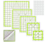 Quilting Rulers,5 Quilting Ruler Quilting Square Ruler Templates(3.5",5", 8",10",12.5"),Quilting Rulers Acrylic Rulers Fabric Cutting Ruler with Non-Slip Rings for Quilting and Sewing(Green)